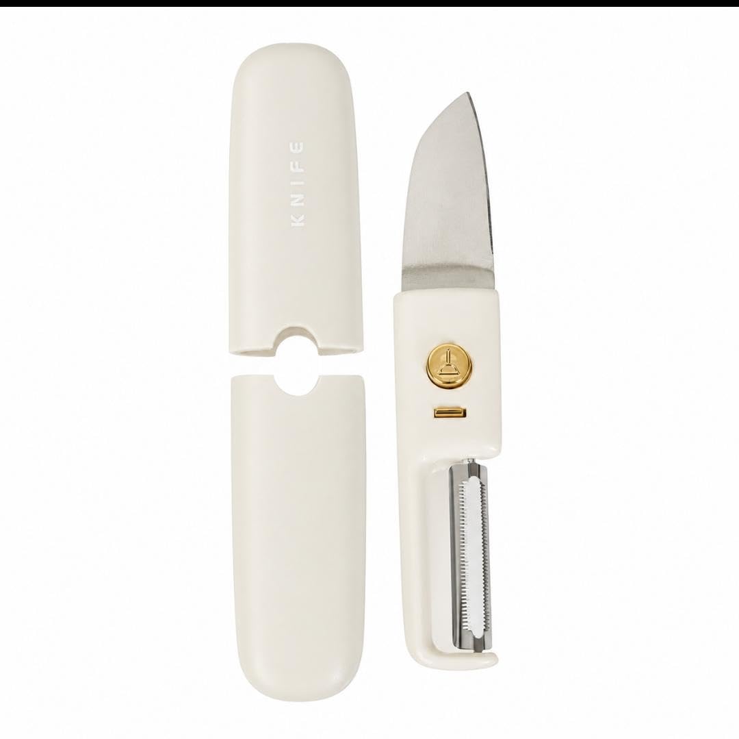 2 in 1 Stainless Steel Fruit Knife with Peeler | Portable Folding Kitchen Knife & Vegetable Peeler Combo | Multipurpose Apple Cutter, Travel Safe Pocket Knife for Fruits & Veggies-image-8