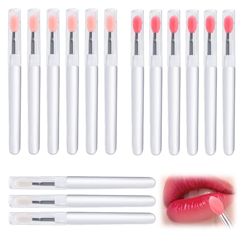 Aplicador de máscara de labios, 15 piezas pincel de labios de silicona, Cepillo de Labios de Silicona, Mini Portátil Doble Cara Pincel de Labios de Silicona, para Pintalabios, Bálsamo Labial