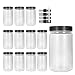 34oz Plastic Jars with Lids, Accguan Durable Round Food Grade Air Tight Containers,Ideal for Kitchen & Household Storage of Dry Goods,Peanut Butter,set of 12