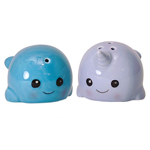 Juego de salero y pimentero, diseño de ballena