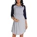Ritera Women's Maternity Nursing Nightgown Dress Soft Pregnancy Nightdress for Breastfeeding Sleepwear Nightie Navy-XL