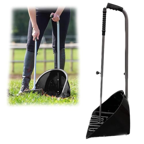Generic Horse Poop Scoop XL Manure Shovel Multi Use Poop Leaves Muck Paddock Garden Stable Horsebox Equestrian Cleaning Rake Easy to Use Lightweight Jumbo Poop Remover Horse Pony Donkey Dog (Black)