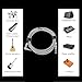 Guitar Cable Angle to Straight Connector Electric Instrument Bass AMP Cord for Bass Guitar 3 Meters White Line Black Dot