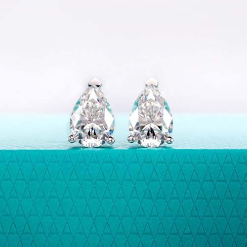AnuClub 1cttw-6cttw Moissanite Stud Earrings D Color VVS1 926 Sterling Silver Timeless Sparkle Studs Daily Elegance Earrings for Women Wife Her with Certificate2