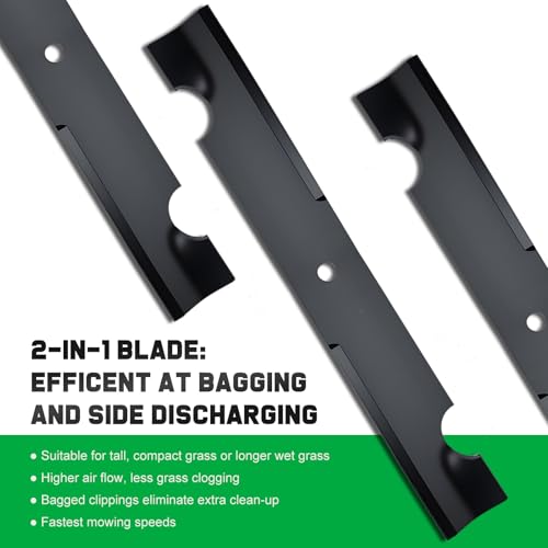 Image of Grasscool 038-0005-00 54 inch Magnum MZ Zero Turn Mower Blades Compatible with Bad Boy Maverick ZTR ZT Elite 54 inch Lawnmower Replace for 038-0001-00
