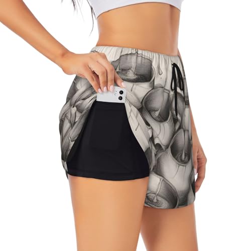Short de course à pied noir Large anti frottement avec doublure intégrée confortable