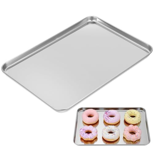 TOYANDONA Rechteckiger Edelstahl Snackteller 35X25cm Flaches Serviertablett für Bbq und Desserts Leicht zu Reinigen Geeignet für Outdoor und Küche