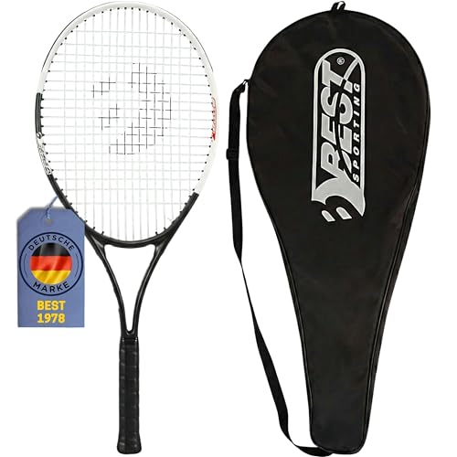 Best Sporting XT-Power - Raqueta de tenis para principiantes (250 g, grosor del mango L3, ligera de aluminio, ideal para niños, jóvenes y adultos, incluye funda protectora)