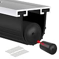 Heavy-Duty U Ring Shape Universal Garage Door Bottom Seals Rubber with Pre-drilled Aluminum Track Retainer Base Kit (16 FT)