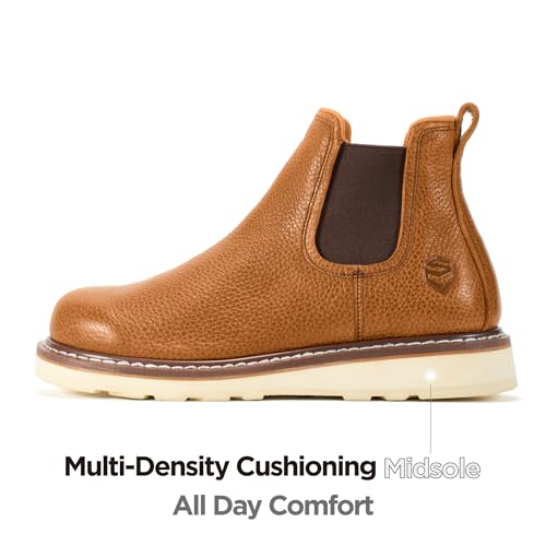 Image of SUREWAY Men's 6 Inch Slip On Chelsea Work Boots | GoodyearWelt,Genuine Leather,EH-rated,Slip Resistant Wedge Sole