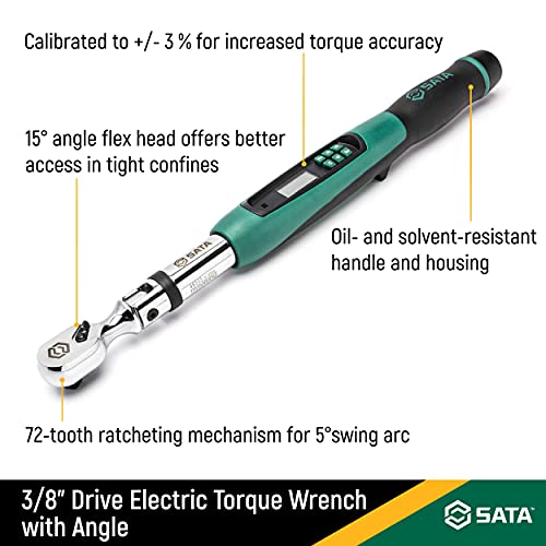 Sata 3/8 Dr. Elec. Torque Wrench With Angle10 – 100 Ft-Lb (10 – 135 Nm), St96533 #TOP2