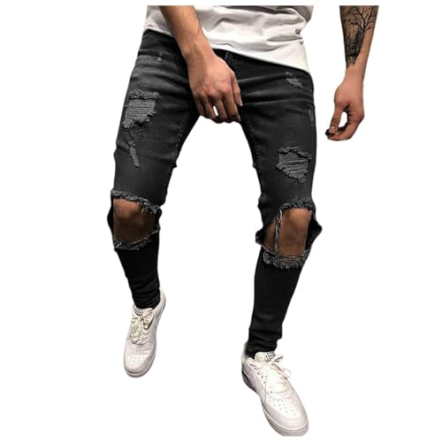 Pantalones vaqueros ajustados monocolor clásicos de alta flexibilidad masculina