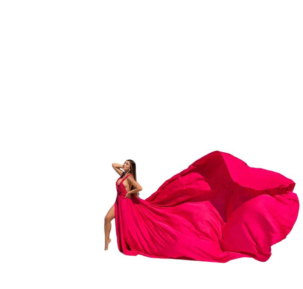 Long Flying Dress for Photoshoot Flowy Fuchsia Photographydress Matrnity Shoot Dress