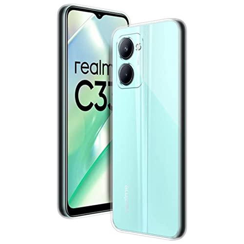 Image of COVERBLACK Rubber Silicone Back Cover for Realme C33 - Transparent