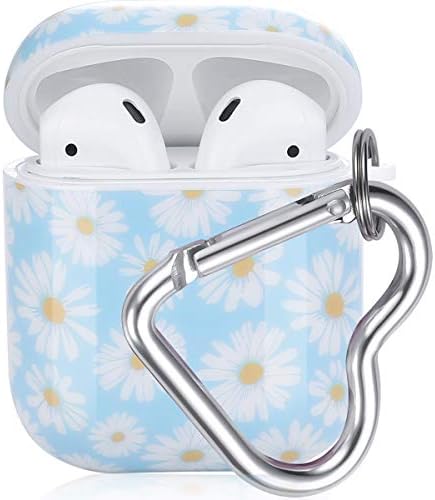 Airpods Case, OTOPO Cute Marble Airpods Accessories Protective Hard Case Cover Portable & Shockproof Women Girls Men with Keychain for Airpods 2/1 Charging Case (Lavender Purple)
