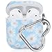 Produktbild Airpods Hülle, OTOPO AirPod Case Hülle Süß Floral Bedruckt Stoßfeste Schutzhülle mit Herz Schlüsselbund Kompatibel mit Apple Airpods 2 & 1 Für Mädchen Frauen Männer, Unterstützt Kabelloses Laden