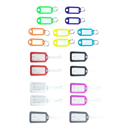 MIEWAA 10 Stück Kofferanhänger mit Adressschild 10 Stück Schlüsselanhänger Beschriftbar Cover