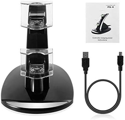 Miniatura 4 de Megadream Dual USB estación de carga, cargador, para controlador de Playstation 4 PS4 PS4 Pro PS4 Slim