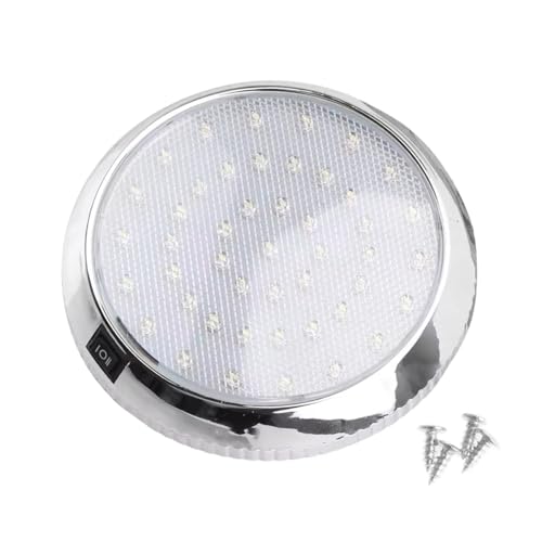 CGEAMDY Led-Wohnwagen-Innenbeleuchtung, 12 V Led-Deckenleuchte, Led-Wohnwagen Mit Ein/Aus-Schalter, Automotive Interior Led Dome Light Mit Helligkeitsregulierung Und Boot Ein/Aus Schalter Autoteile