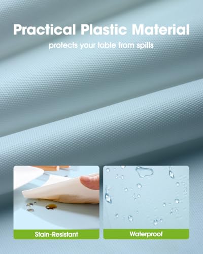 Image of Pureegg Plastic Table Cloth Disposable 54x108 Inch 10 Pack, Baby Blue