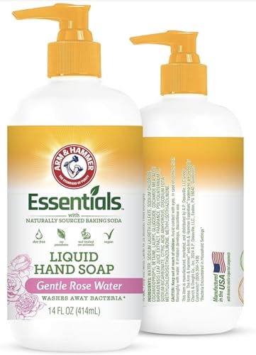 Arm & Hammer 6 Pack Liquid Hand Soap for Skin Cleaning - Cleanser for Kitchen & Bathroom with Gentle Rose Scent - Natural Hand Soap Cleanses, Softens 14 FL Oz (414ml)