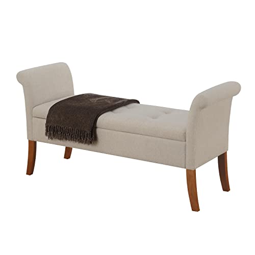 Convenience Concepts Designs4Comfort Garbo Storage Bench, Soft Beige Fabric #TOP3