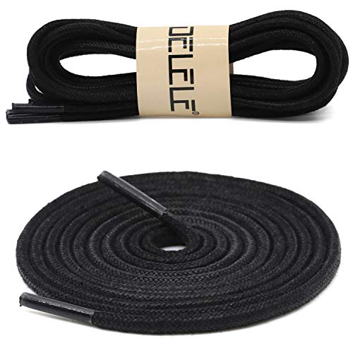 Image of DELELE 2 Pair Super Cotton Round Waxed Shoelaces 1 /8 inchThick Shoe String Boot Laces for Dress Shoes