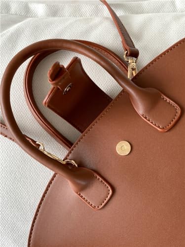 Image of Tote Bag Purse for Women Faux Leather Hobo Bag Small Top Handle Handbag Vintage Shoulder Bag Crossbody Bag
