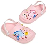 LIBREDGE Toddler Kids Girls Cute Garden Water Clogs Boys Slip On Slide Sandals Beach Pink Shoes 7.5-8 Toddler Dinosaur Unicorn