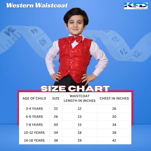 Image of Kaku Fancy Dresses Plain Waistcoat for Kids /Plain Jacket for Kids | Sequin Work Shinning Waist Coat For Annual Day Dance Competition (Only Jacket /Waistcoat - Shirt & Pant Not Included)