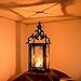 DECORKEY Candle Lantern Decorative Indoor & Outdoor, Large Vintage Metal Hanging/Tabletop Lanterns for Patio, Front Porch, Rustic Home Decor, Candle Holders for Christmas Decorations (Bronze)