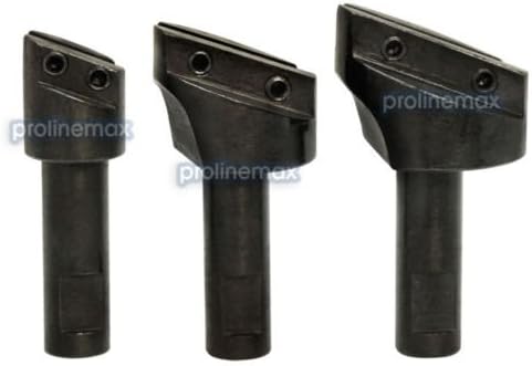 Prolinemax 3 PC 1/2'' Shank 3/4'' - 1-1/2'' Fly Cutter Set, Alloy Steel, Straight Cut, 2 Flutes, Woodworking Tools
