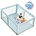 COSTWAY 120 x 190cm Baby Laufstall mit 50 Spielbällen, Laufgitter mit atmungsaktivem Netz und Reißverschluss, Krabbelgitter 2 Türen, Laufgitterzelt für Säuglinge und Kleinkinder (Blau) Baby,Schwarz günstig Kaufen-COSTWAY 120 x 190cm Baby Laufstall mit 50 Spielbällen, Laufgitter mit atmungsaktivem Netz und Reißverschluss, Krabbelgitter 2 Türen, Laufgitterzelt für Säuglinge und Kleinkinder (Blau)