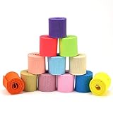 SCHYIDA 12 Farben Gummibänder Breit zum Nähen Flach Gummiband Elastische Bänder 4CM *1M Schrägband aus Poly Bunt Gummibänder Breites Groß Gummibänder Rubber Band für DIY (12M)
