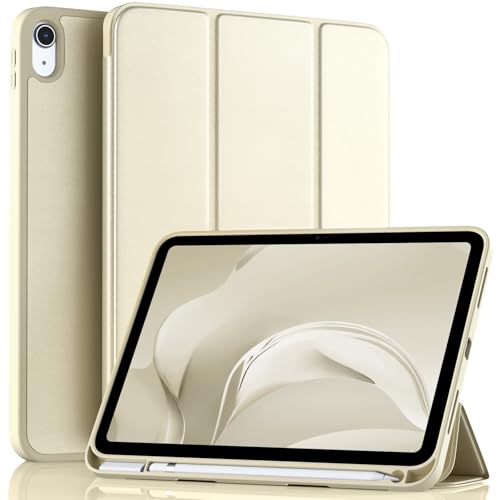Image of Akkerds Compatible with iPad (A16) 11th Generation Case 11 Inch 2025, for iPad 10th Generation Case 10.9 Inch 2022 with Pencil Holder, Slim Trifold Stand Protective Cover with Soft TPU Back, Starlight