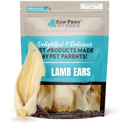 Raw Paws Lamb Ears for Dogs, 15-ct - Rawhide Alternative Single Ingredient