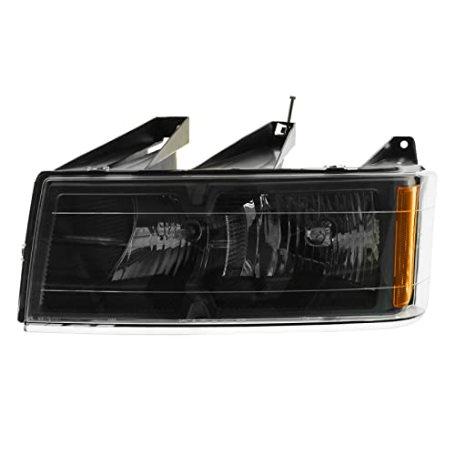 Image of TRQ Driver Side Headlight Assembly Black Bezel Compatible with 2004-2012 Chevrolet Colorado GMC Canyon 2006 Isuzu i-280 2007-2008 i-290 i-350 i-370 GM2502234