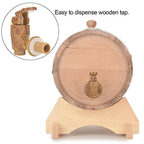 Barril de Vino de Madera de Roble, Barril para Cerveza Barril de Roble Madera Vintage Roble para Vino Brandy Whisky(5L, Azul)