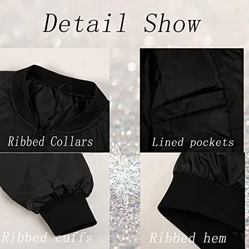 Sunday Rose Men's Bomber Jacket Lightweight Casual Spring Jackets Windbreaker Coat Slim Fit Active Waterproof Zip Pockets Black Size L #TOP3