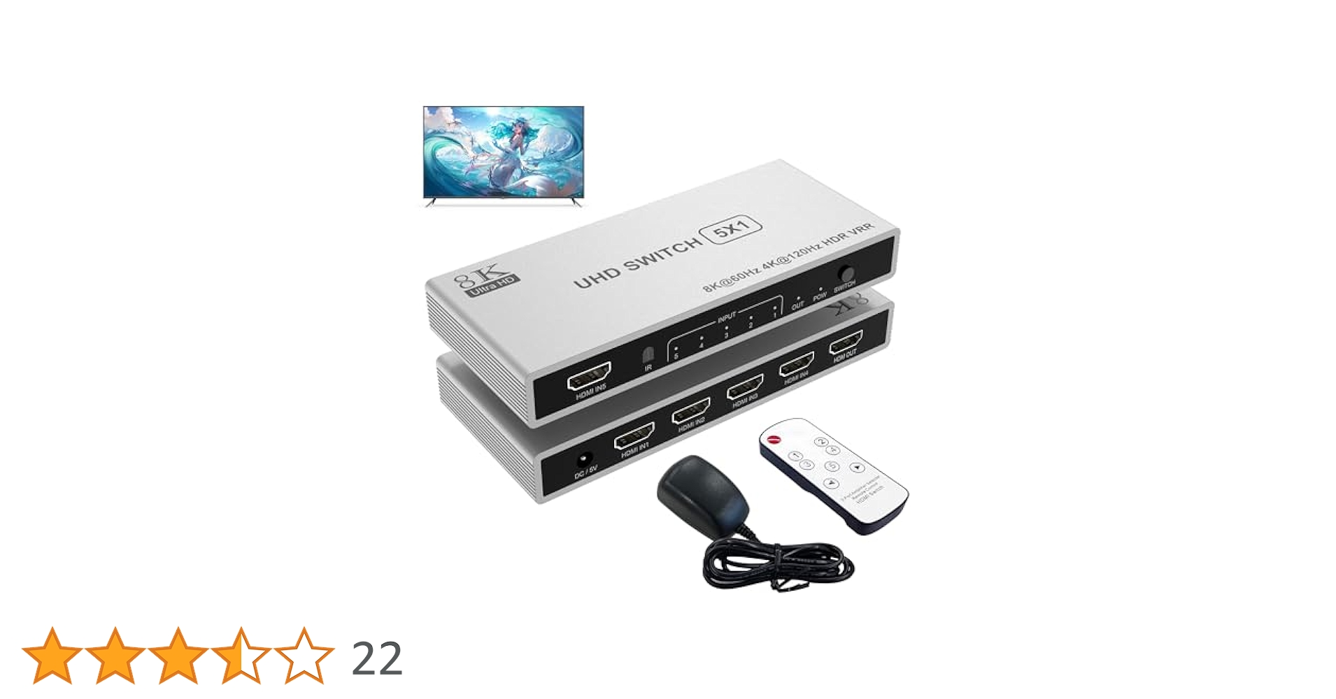 HDMI 2.1 切替器ウルトラHD 8K Amazon | CABLEDECONN HDMI 2.1 切替器ウルトラHD 8K 高速