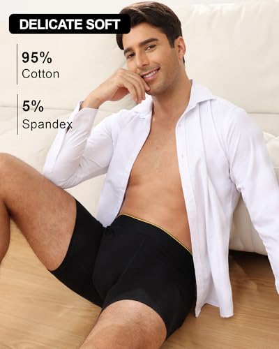 Battewa Leak Proof Underwear for Men Reusable Bladder Leakage Incontinence Boxer Briefs Odor Control 60ml Discreet Protection 3-Pack (Black Large)4