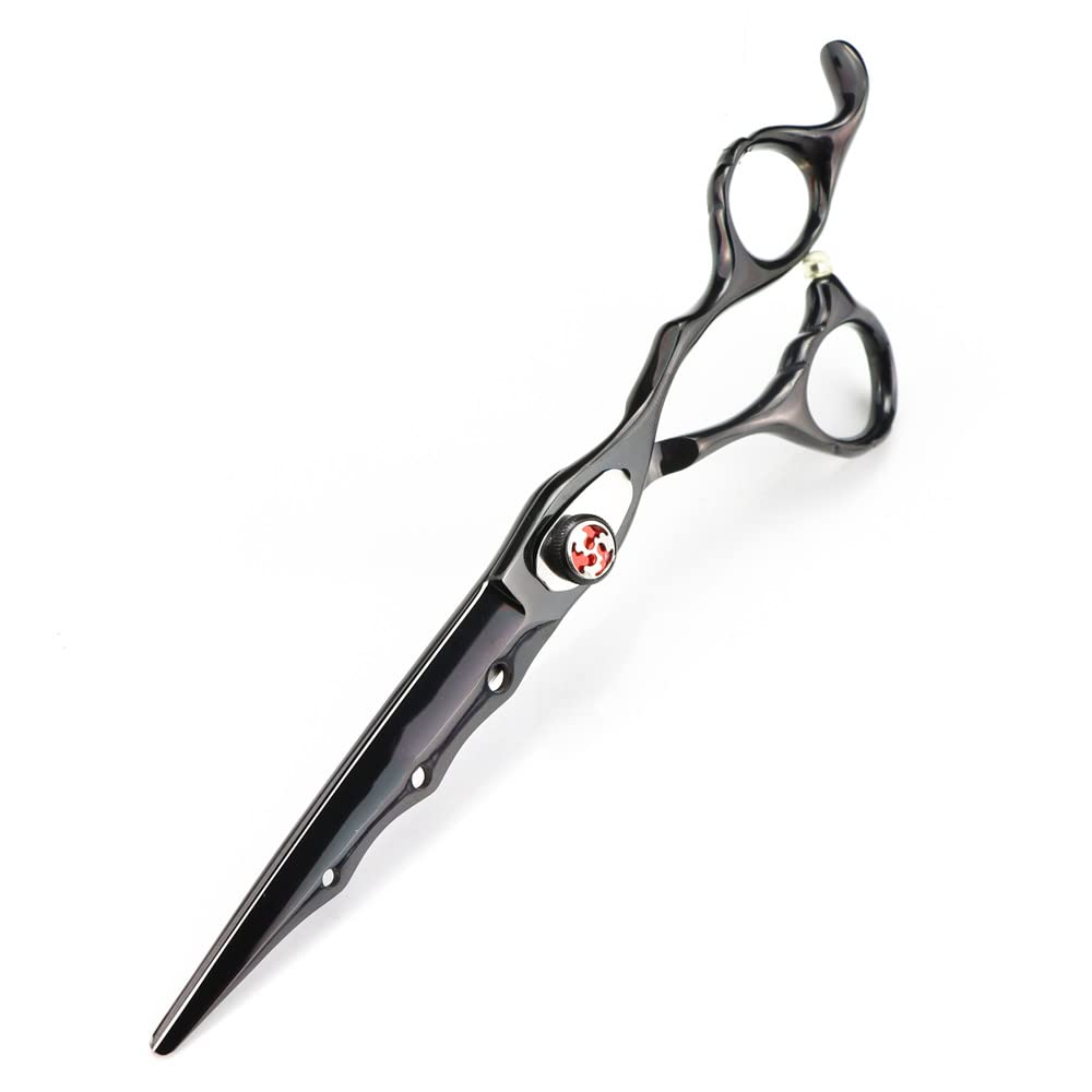 Hair Cutting Scissors, 7 inch Professional Japan 440c Steel Black Flame Gem Hair Scissors Cutting Barber Tools Haircut Thinning Shears Hairdresser Scissors (Cutting Scissor)