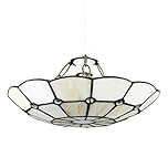 Tiffany Style White Stained Glass Cortez Jewel Ceiling Pendant Light Shade