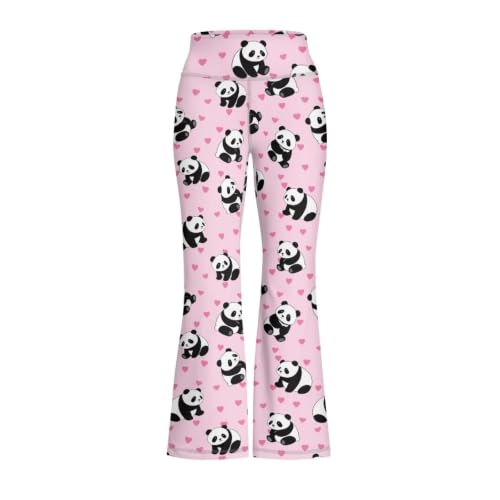 Image of Girls Leggings Floral Print High-Waisted Flared Pants 5-14 Years