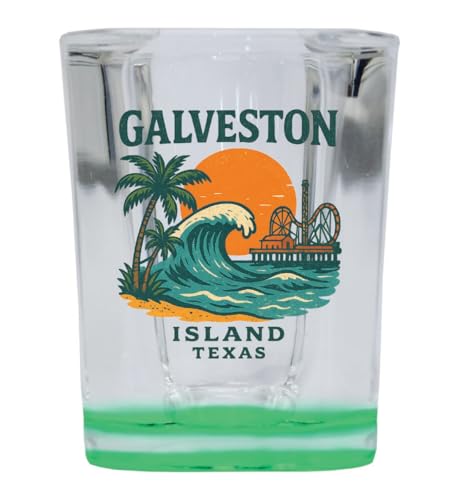 Vaso para shots cuadrado 2 oz base verde