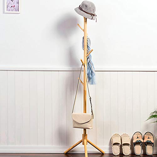Rack de manteau design arbre en bois avec base de sol stable pour sacs