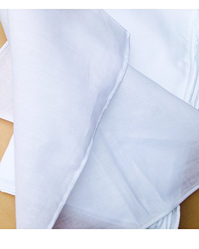 Plain White Cotton Handkerchiefs Women Solid Wedding Hankies -Square 28cm