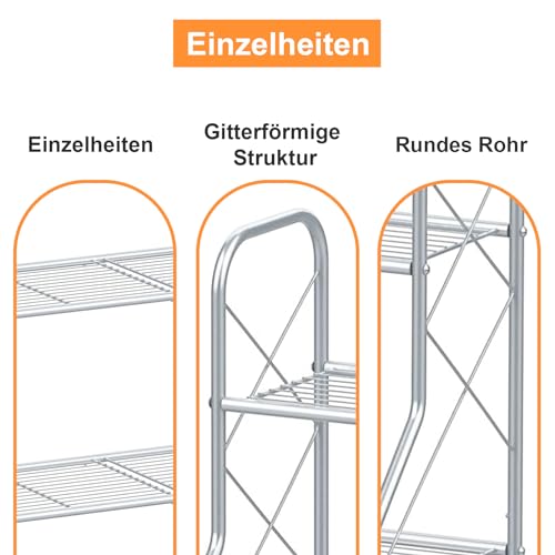 Bomclap Pflanzenregal Blumenregal Metall, 3 Stufen Pflanzenständer Blumentopf Topfhalter für Outdoor Indoor Balkon Garten… – Ansicht 6