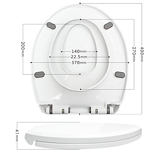 Round Toilet Seat with Built in Child Seat, Slow Close and Easy to Install with American Standard Hinges, Quick Release… - Image 3