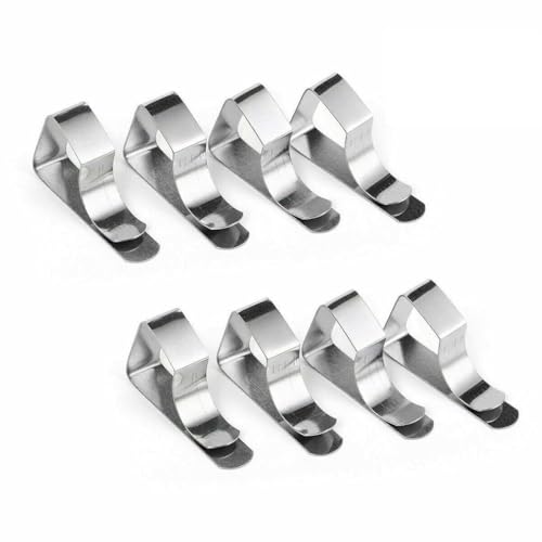 Opatiny Paquete de 8 clips de acero inoxidable con agarre ajustable, abrazaderas para manteles de bodas, fiestas y picnics, para bordes de mesa de hasta 3 cm de grosor